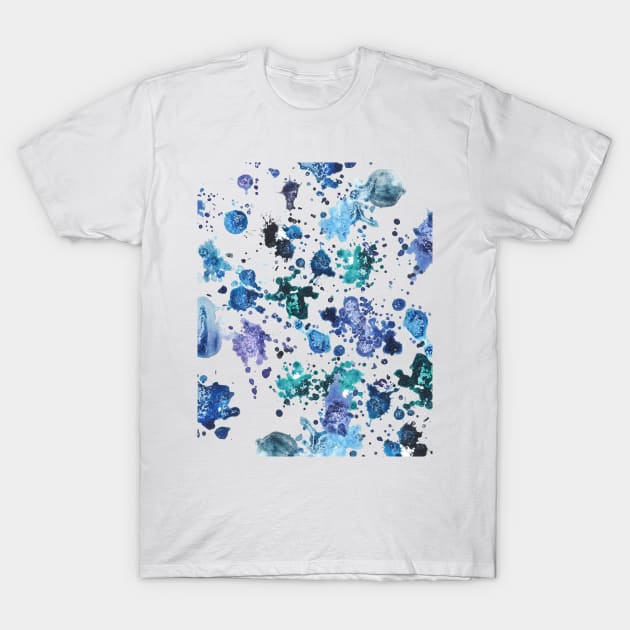 blue purple green splash watercolour T-Shirt by colorandcolor